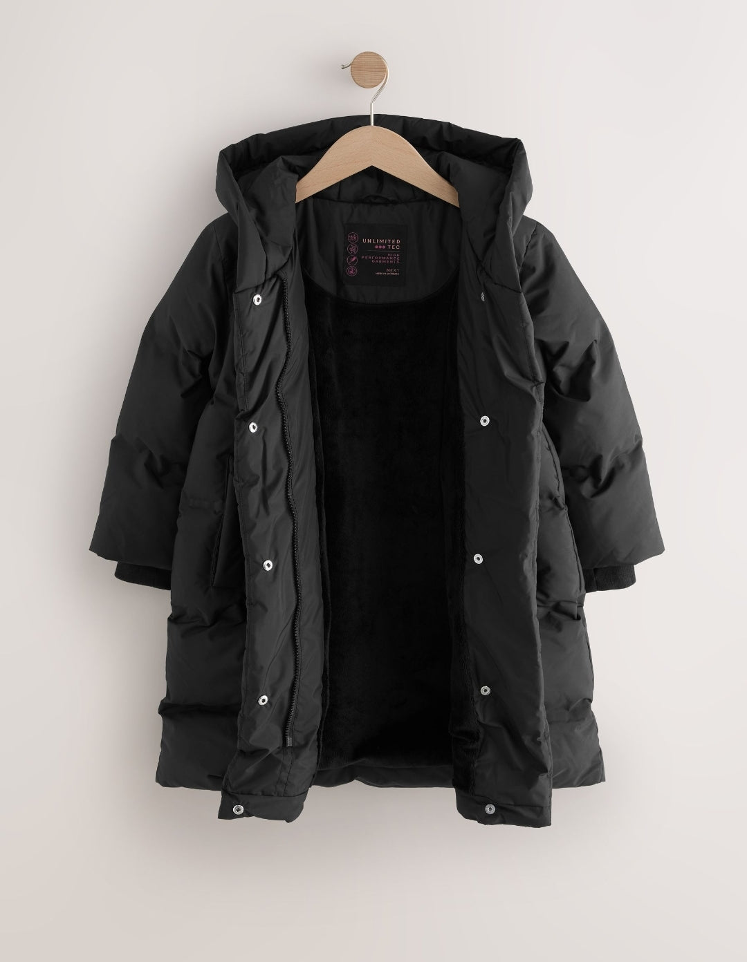 Black Waterproof Faux Fur Lined Padded Coat