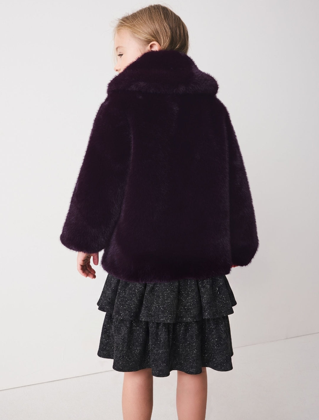 Dark Purple Faux Fur Coat