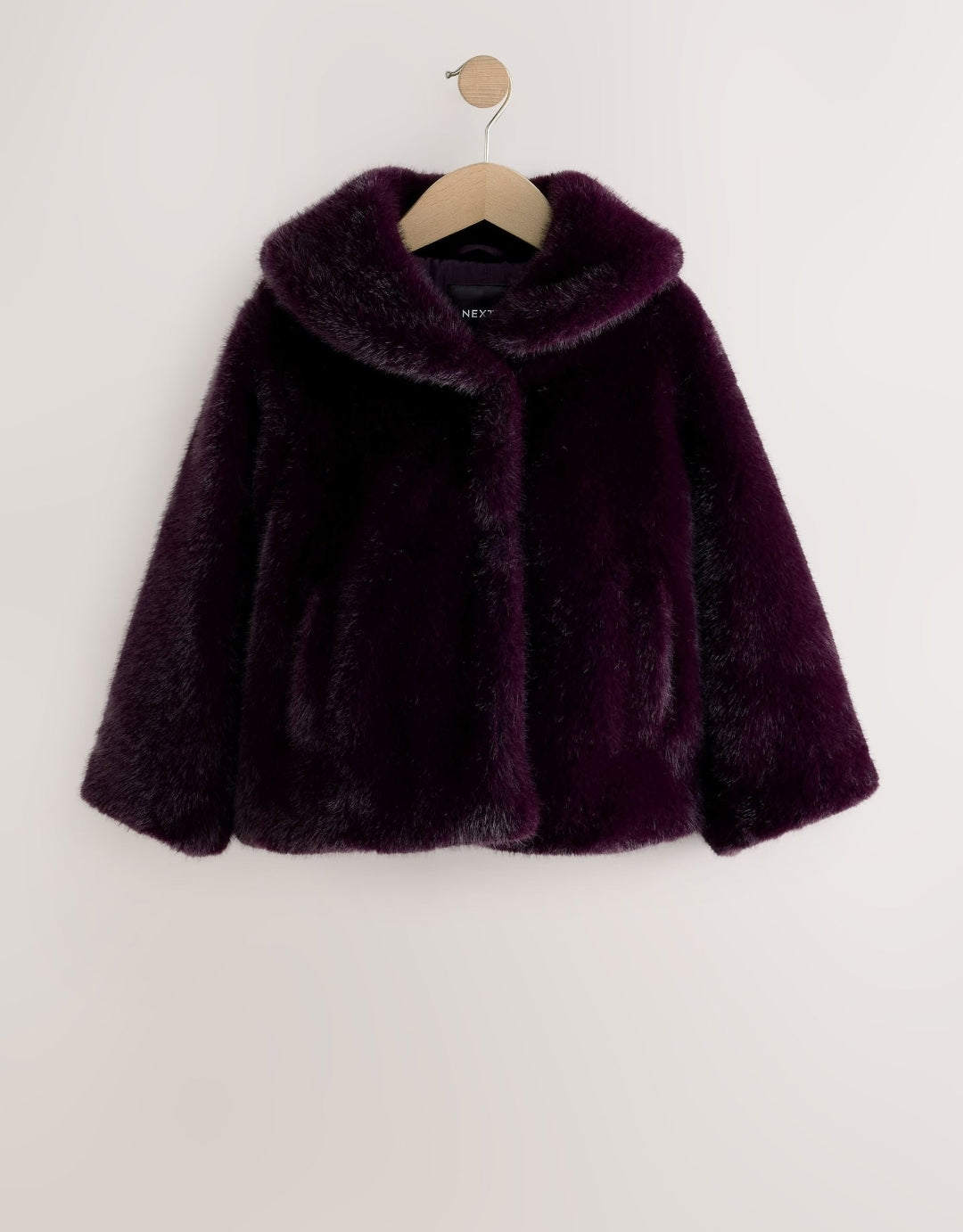 Dark Purple Faux Fur Coat