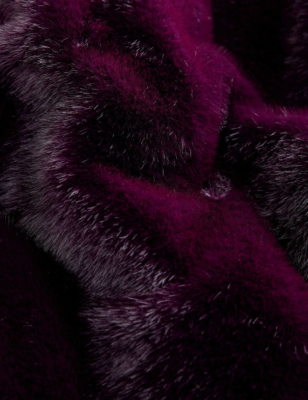 Dark Purple Faux Fur Coat