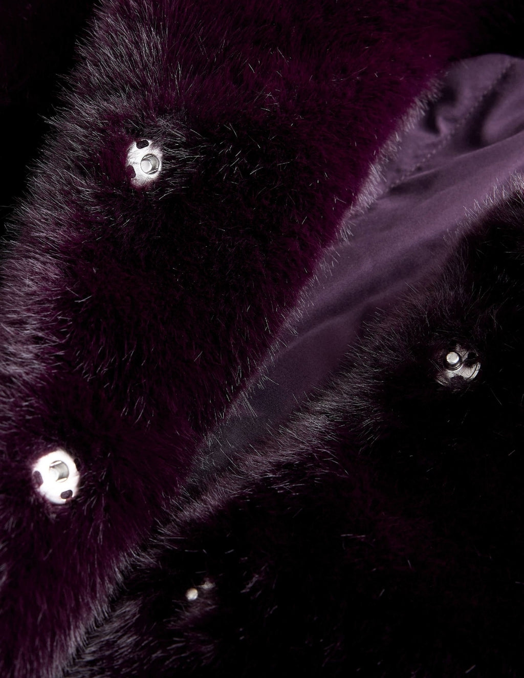 Dark Purple Faux Fur Coat