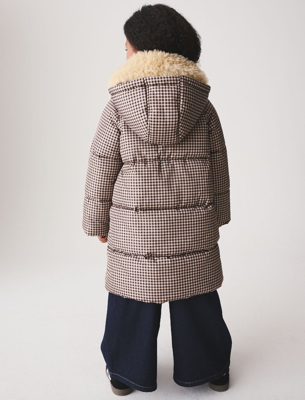 Neutral Check Padded Shower Resistant Duffle Coat