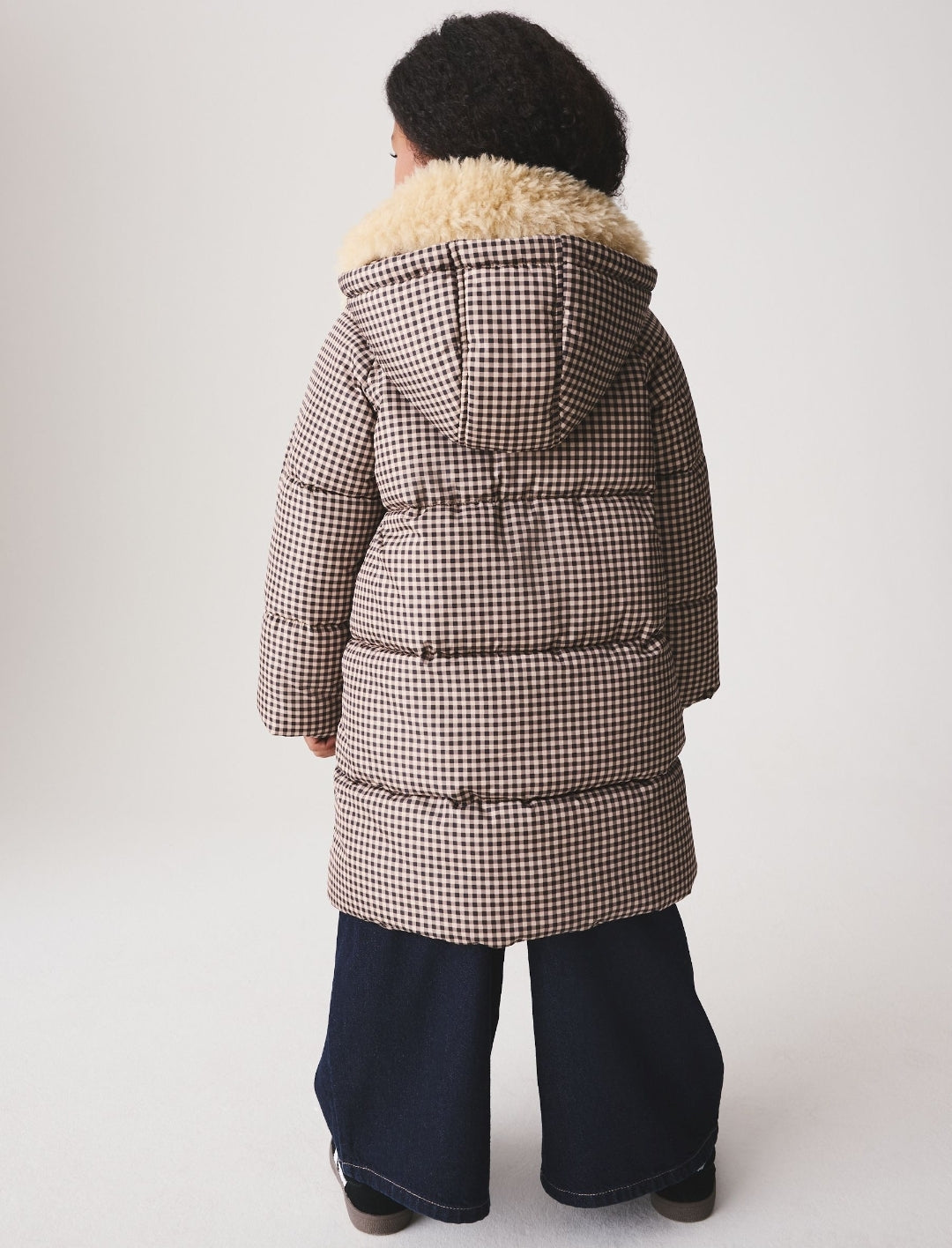 Neutral Check Padded Shower Resistant Duffle Coat
