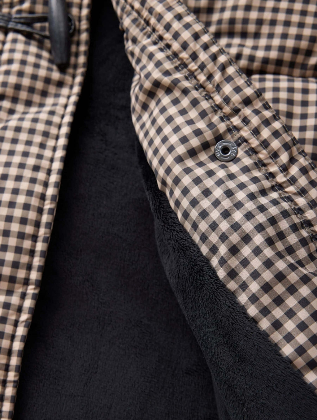 Neutral Check Padded Shower Resistant Duffle Coat