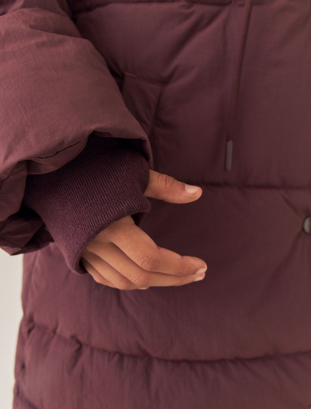 Burgundy Shower Resistant Padded Coat