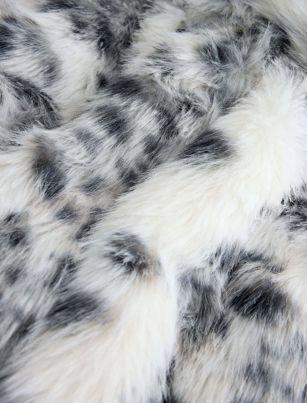 White Animal Print Faux Fur Coat