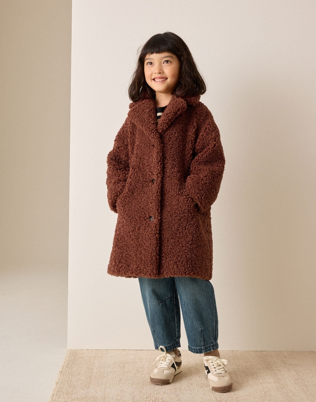 Rust Brown Borg Longline Coat