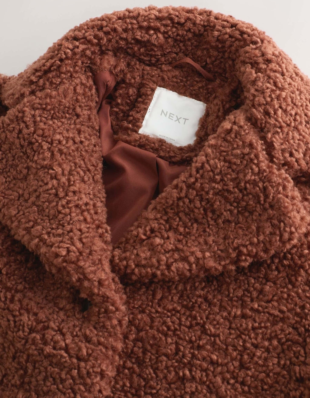 Rust Brown Borg Longline Coat