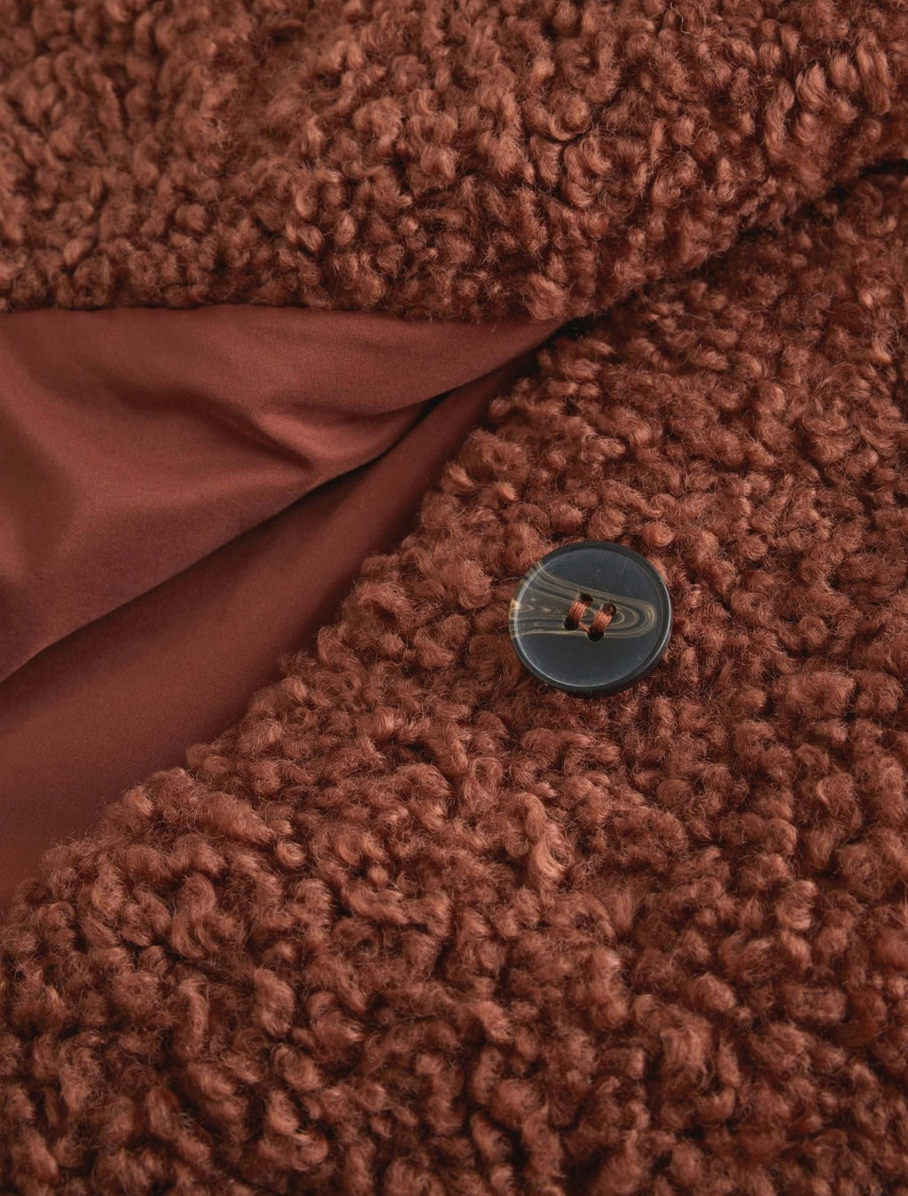 Rust Brown Borg Longline Coat