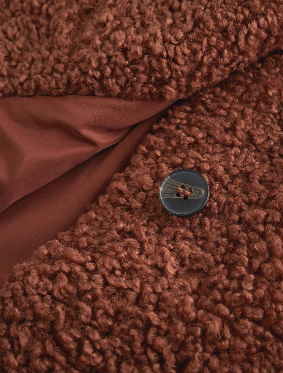 Rust Brown Borg Longline Coat