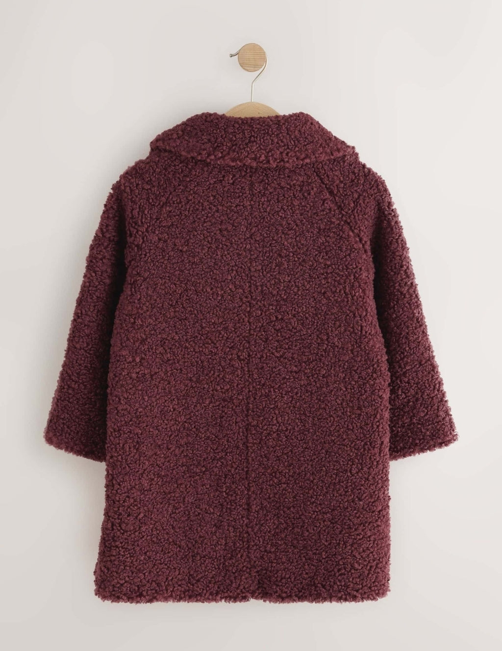 Burgundy Red Borg Longline Coat