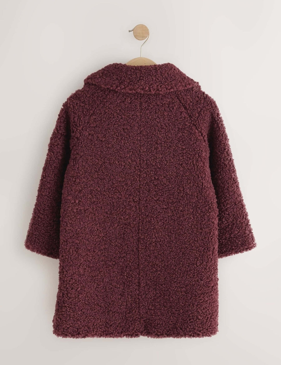 Burgundy Red Borg Longline Coat