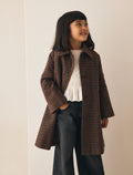 Brown Heritage Check Overcoat with Wool