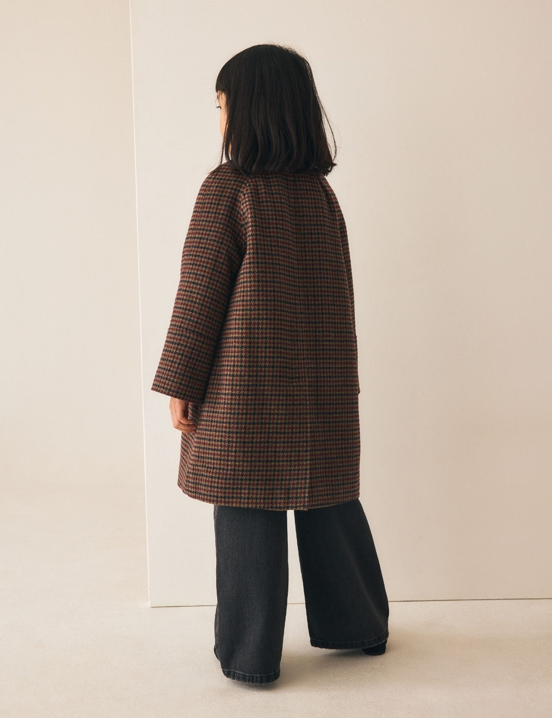 Brown Heritage Check Overcoat with Wool