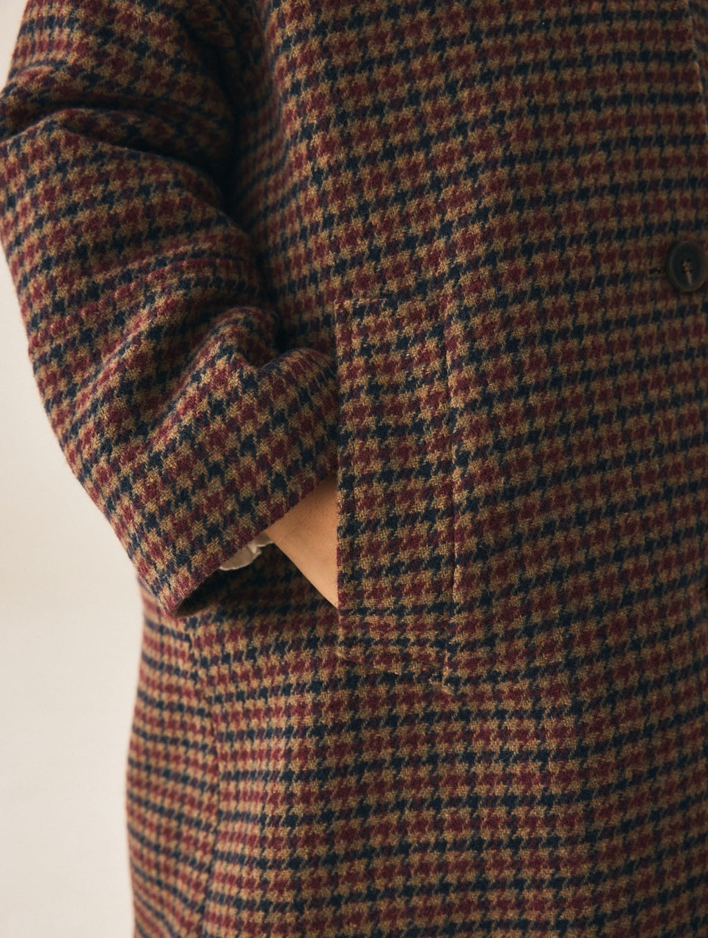 Brown Heritage Check Overcoat with Wool