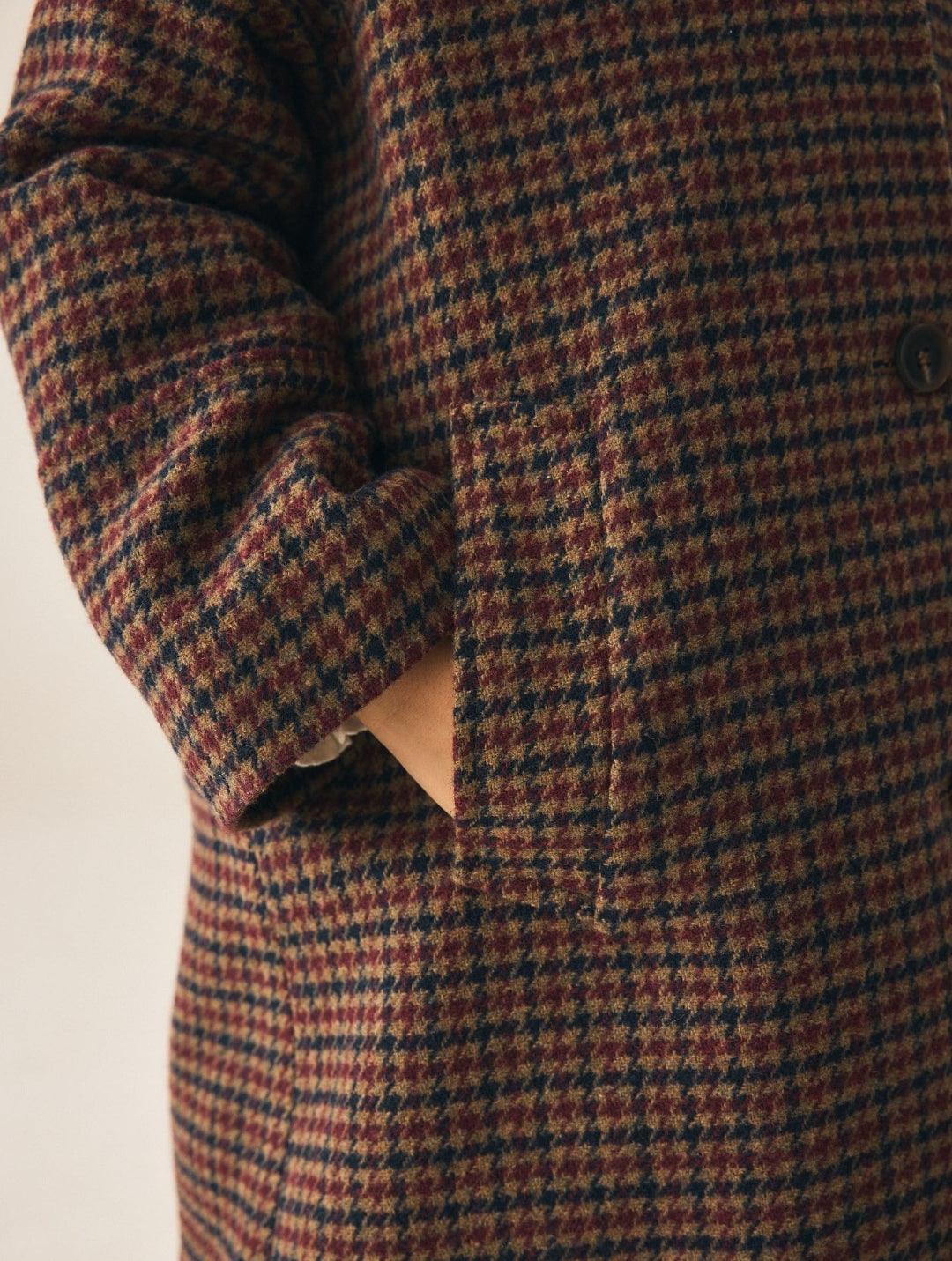 Brown Heritage Check Overcoat with Wool