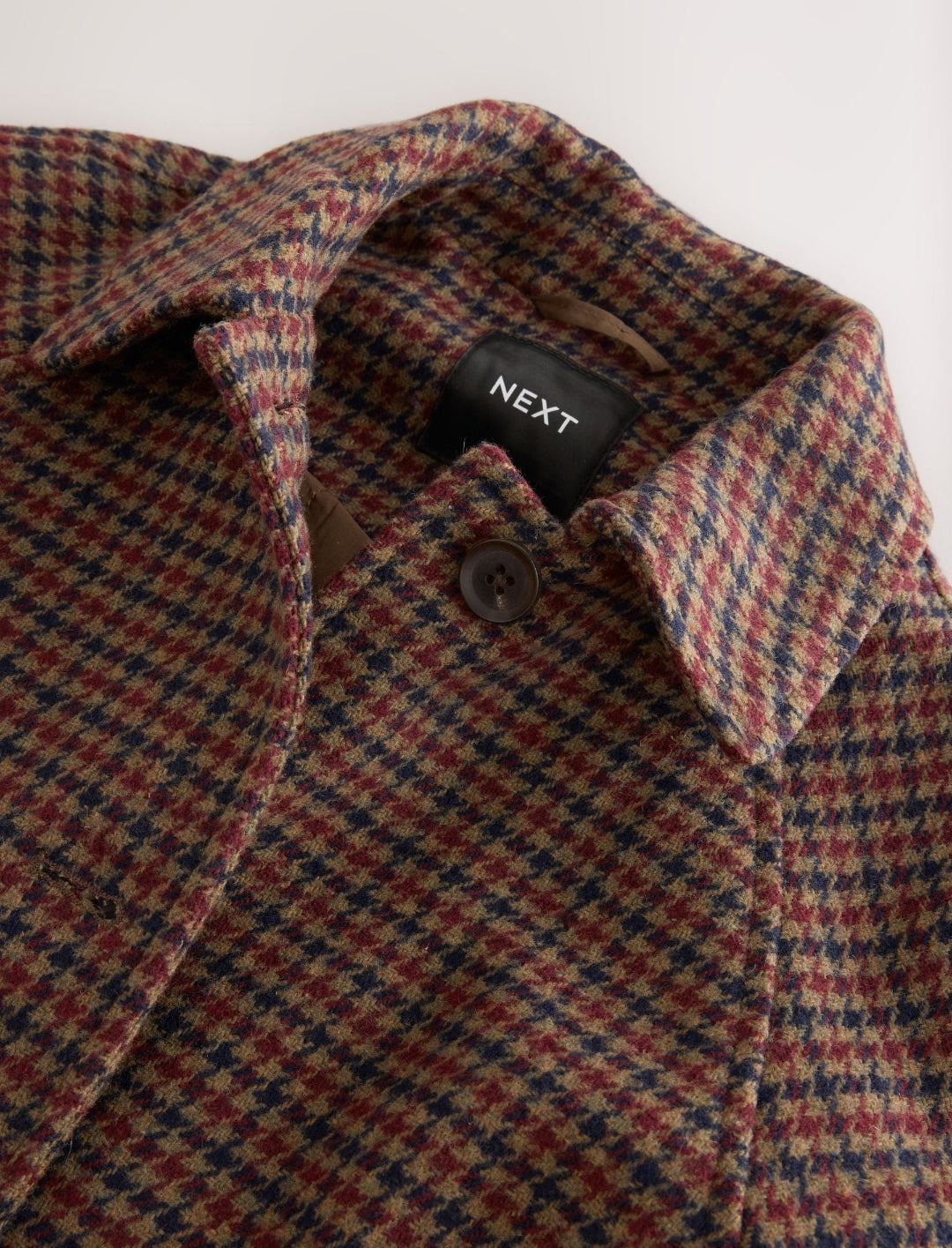 Brown Heritage Check Overcoat with Wool