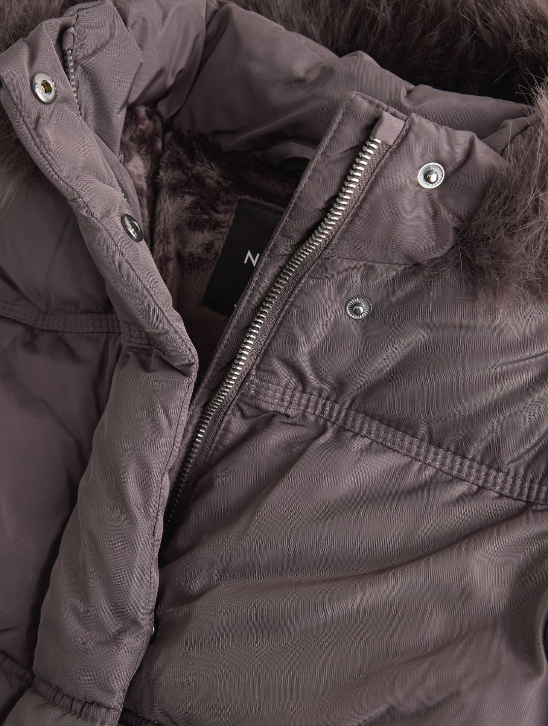 Mauve Shirred Sleeve Shower Resistant Padded Coat