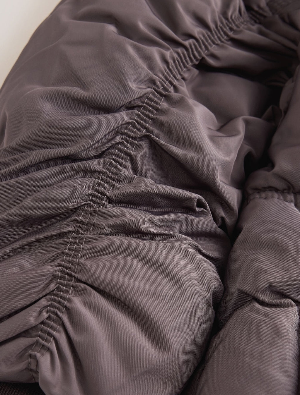 Mauve Shirred Sleeve Shower Resistant Padded Coat