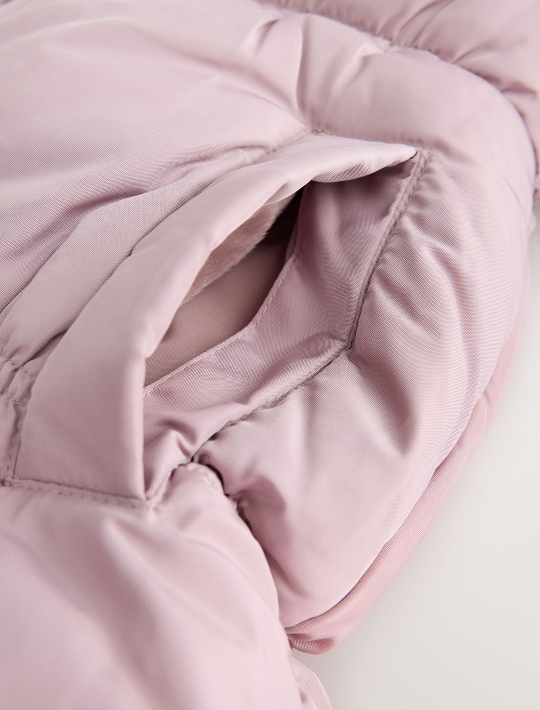 Light Pink Shirred Sleeve Shower Resistant Padded Coat