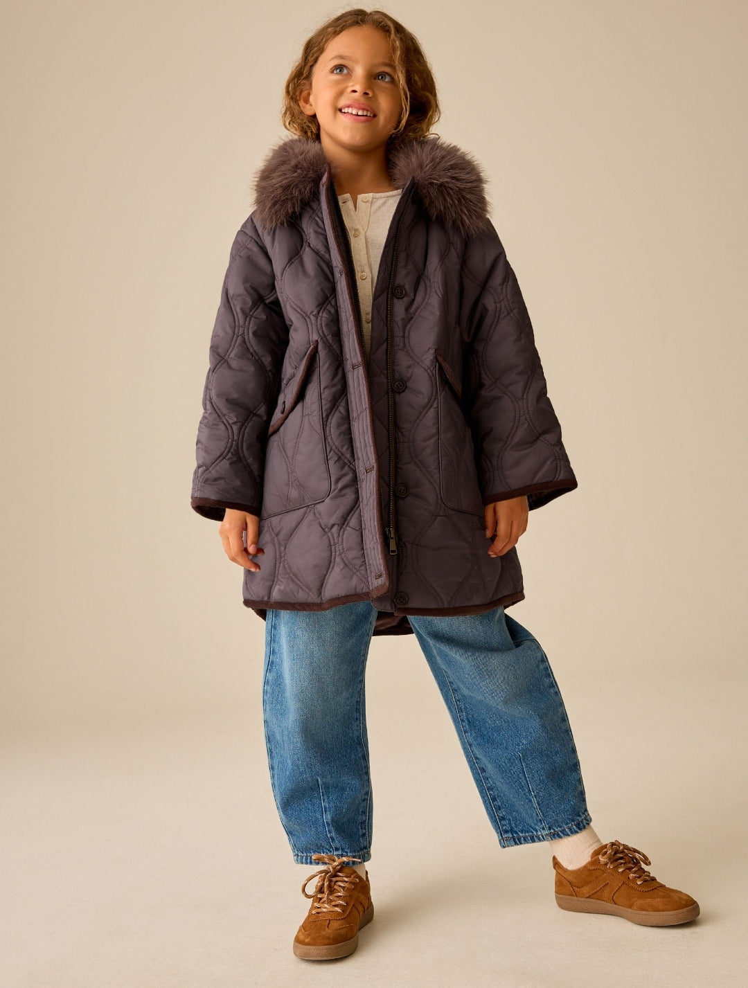 Chocolate Brown Shower Resistant Quilted Coat