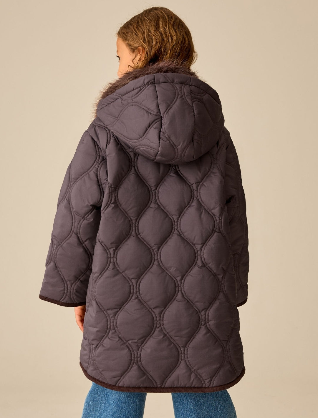 Chocolate Brown Shower Resistant Quilted Coat