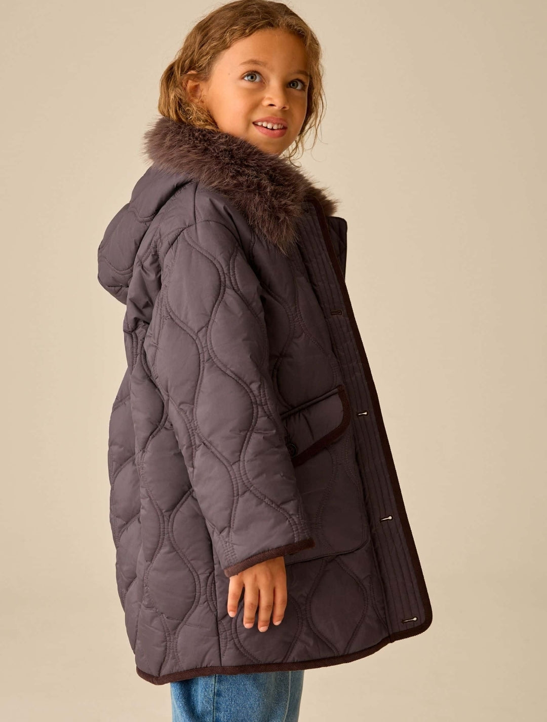 Chocolate Brown Shower Resistant Quilted Coat