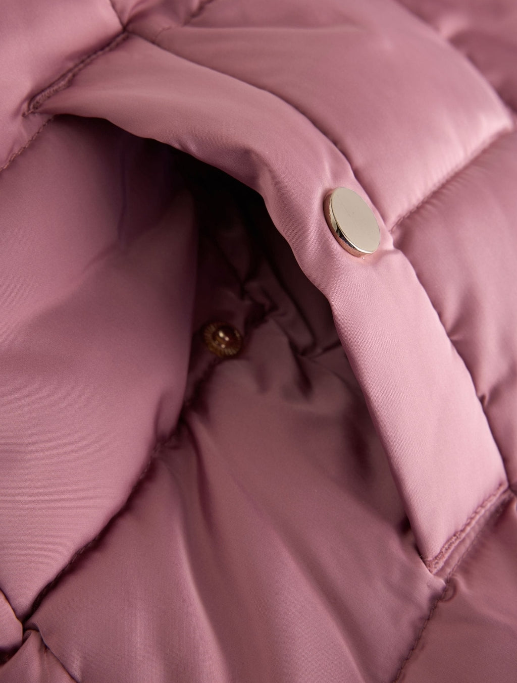 Pink Shower Resistant Faux Fur Trim Padded Coat