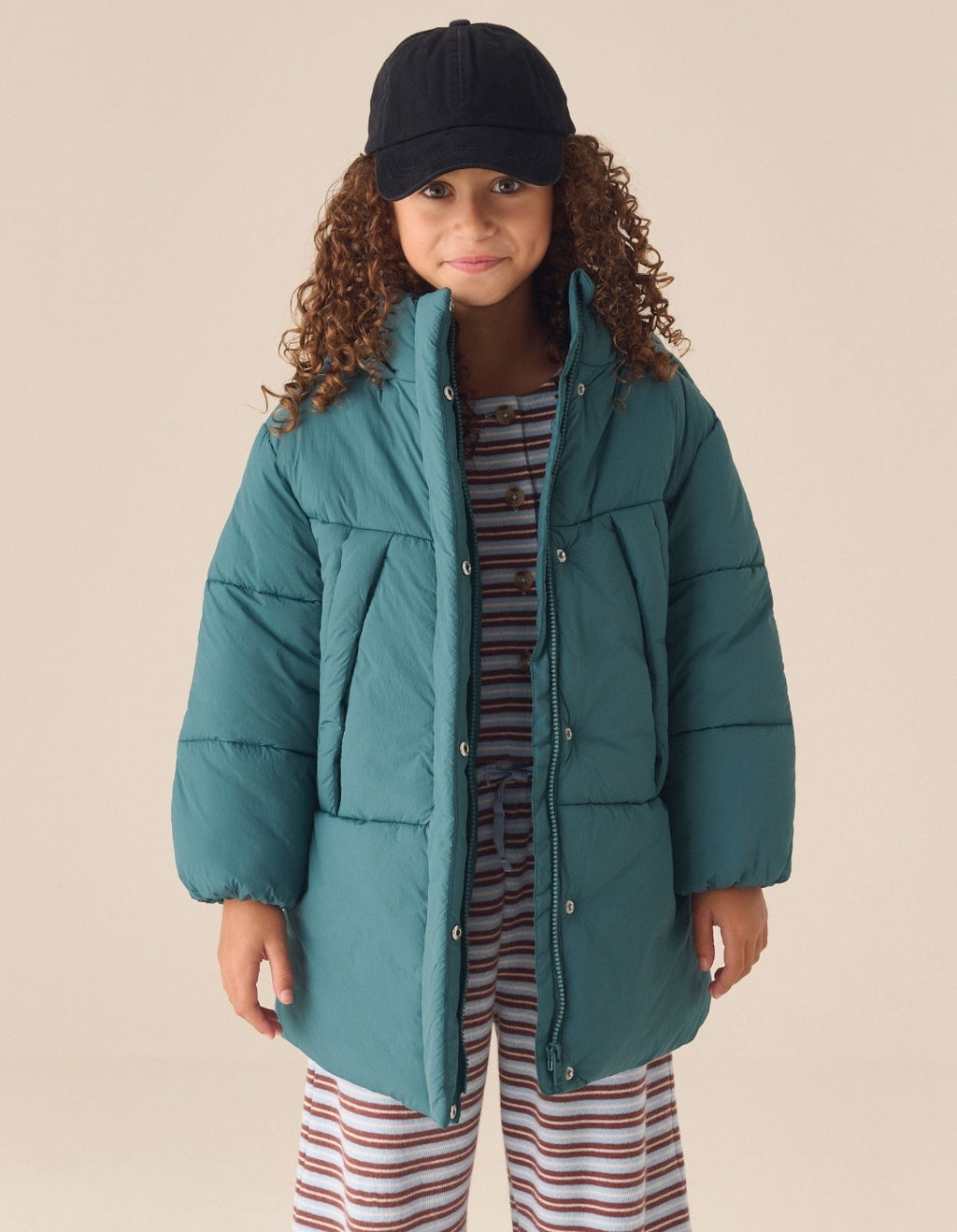 Teal Blue Shower Resistant Padded Coat