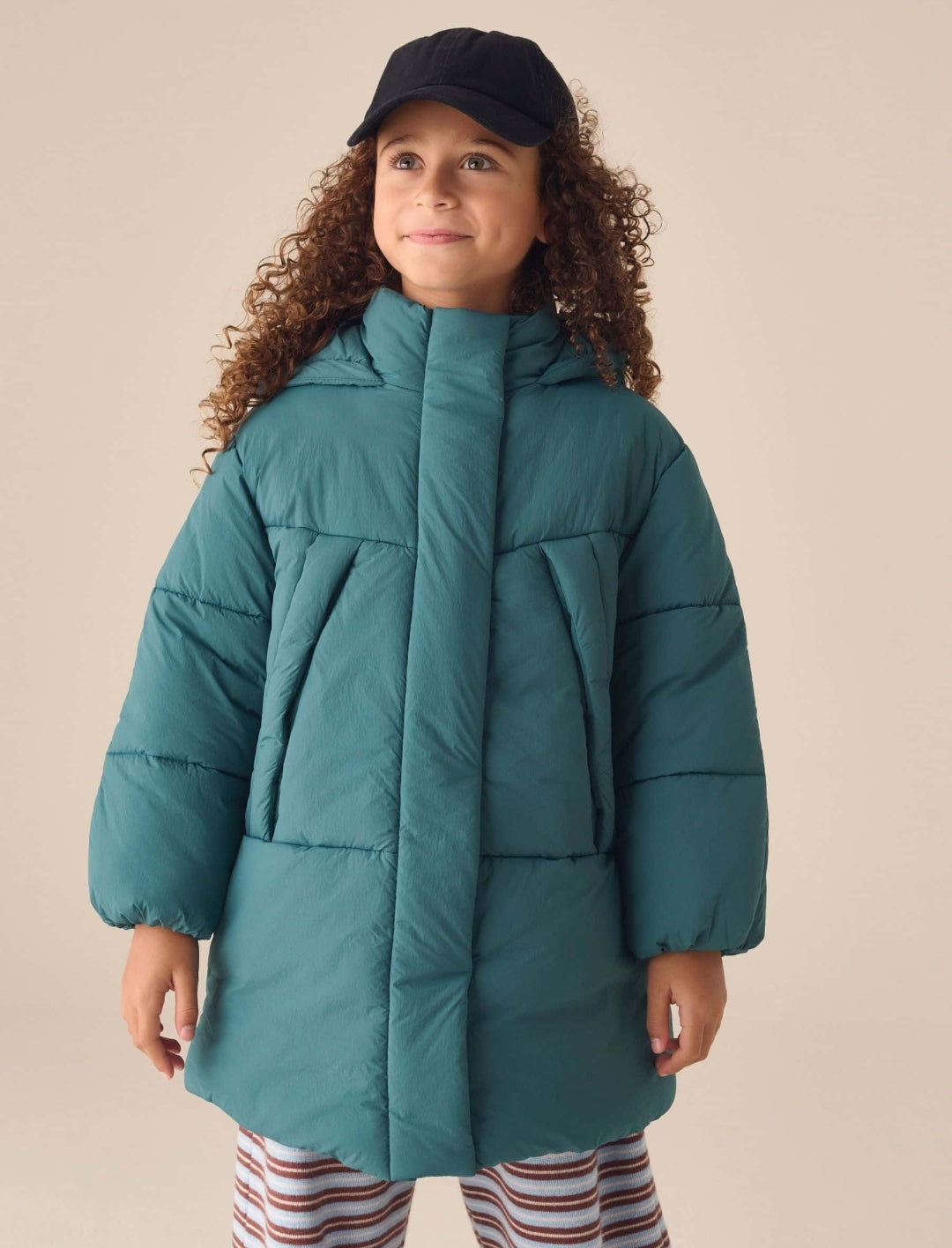 Teal Blue Shower Resistant Padded Coat