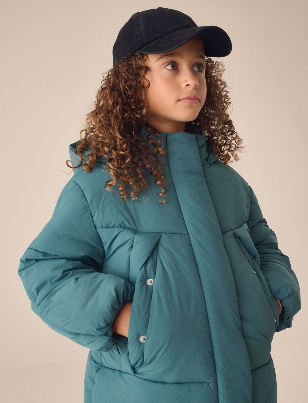 Teal Blue Shower Resistant Padded Coat