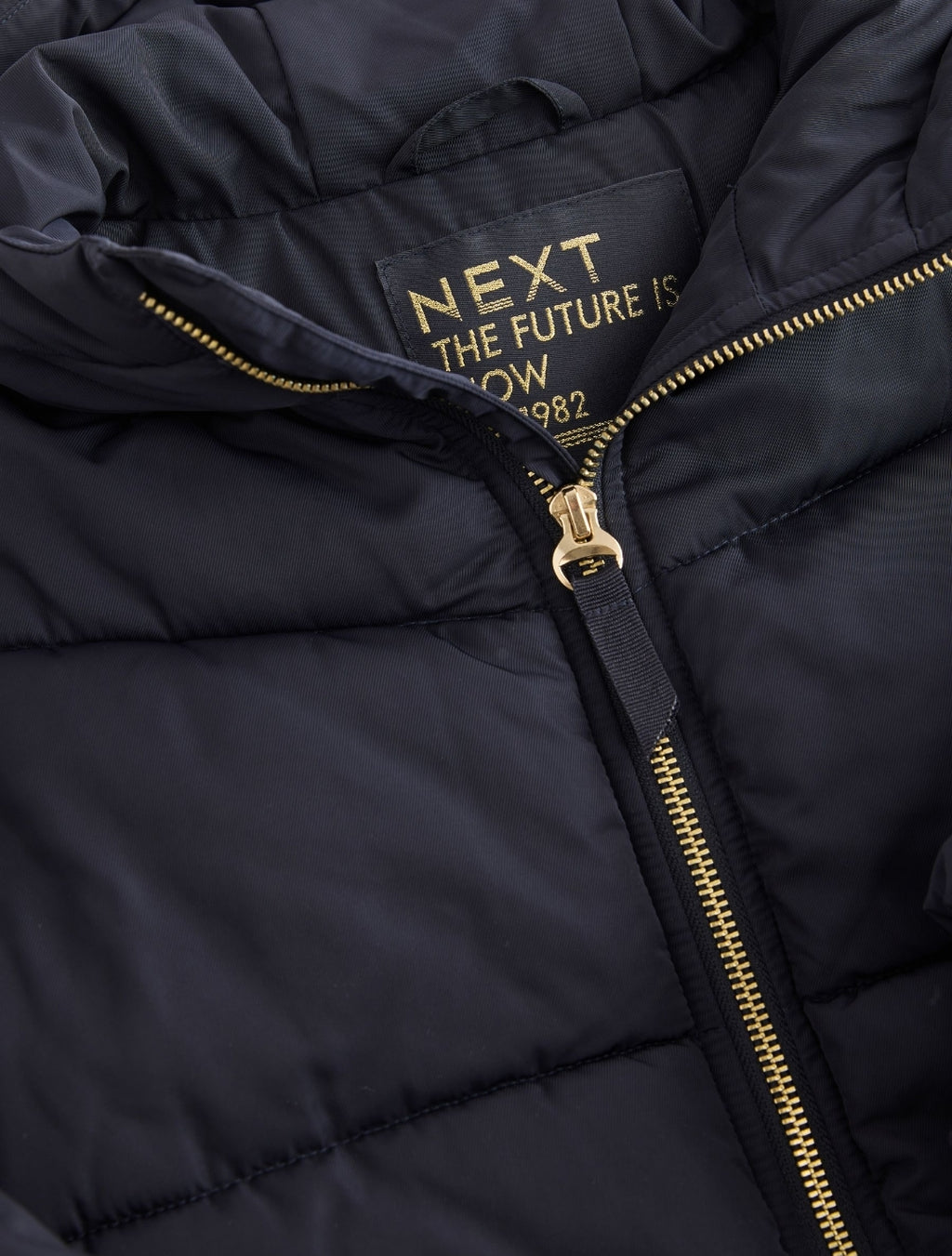 Navy Shower Resistant Faux Fur Lined Padded Coat