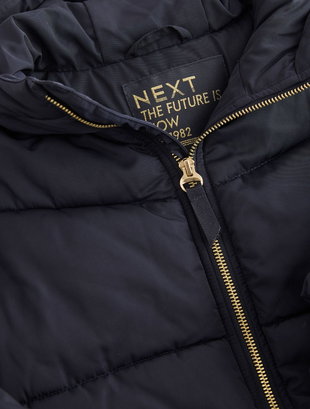 Navy Shower Resistant Faux Fur Lined Padded Coat
