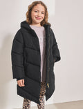 Black Shower Resistant Faux Fur Lined Hooded Padded Coat