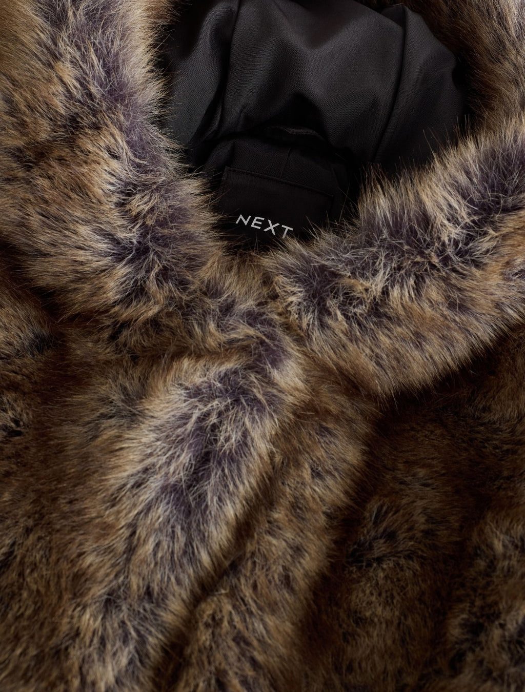 Warm Brown Faux Fur Coat With Hood