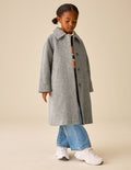 Grey Relaxed Fit Longline Coat