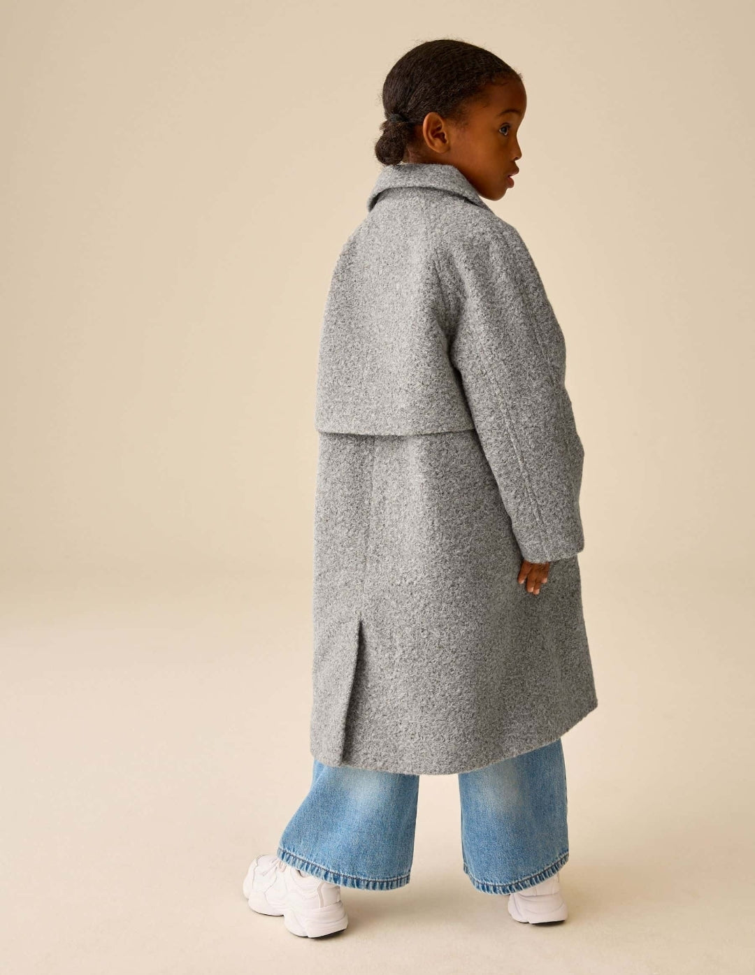 Grey Relaxed Fit Longline Coat