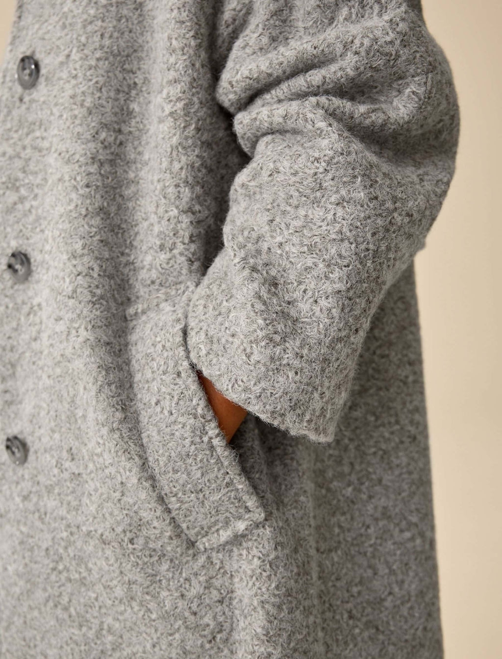 Grey Relaxed Fit Longline Coat