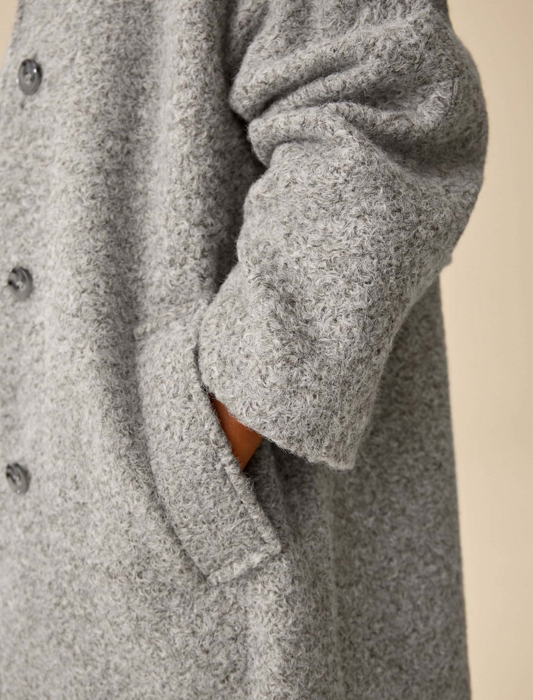 Grey Relaxed Fit Longline Coat
