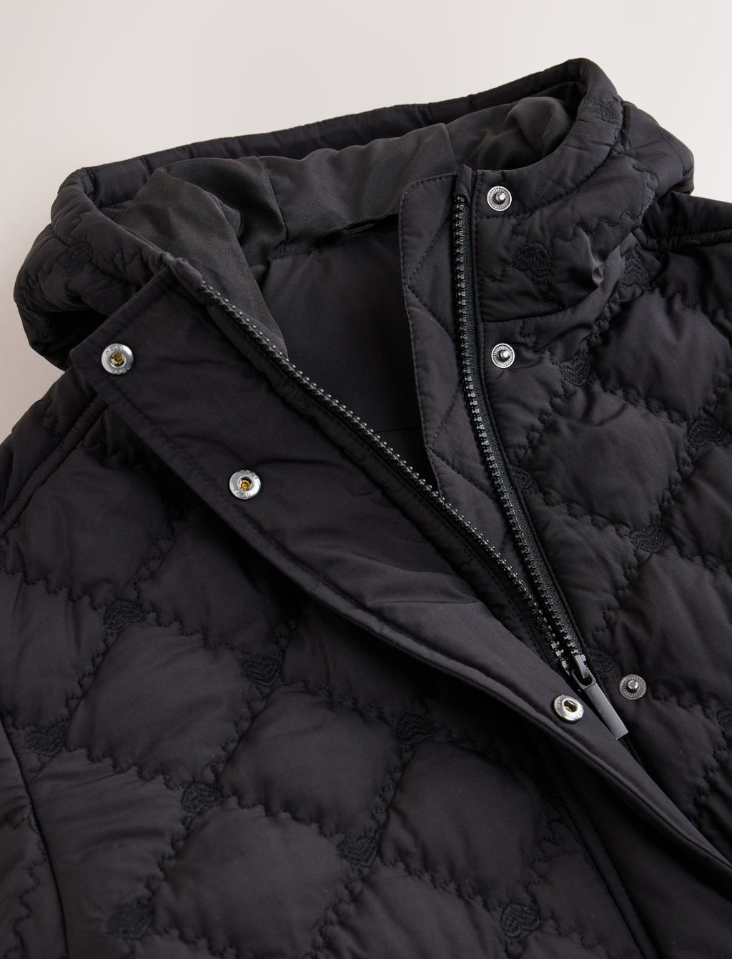 Black Heart Quilted Shower Resistant