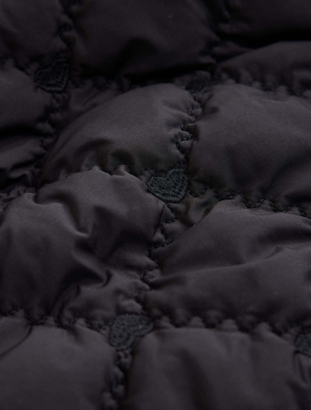 Black Heart Quilted Shower Resistant