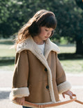 Neutral Faux Shearling Coat
