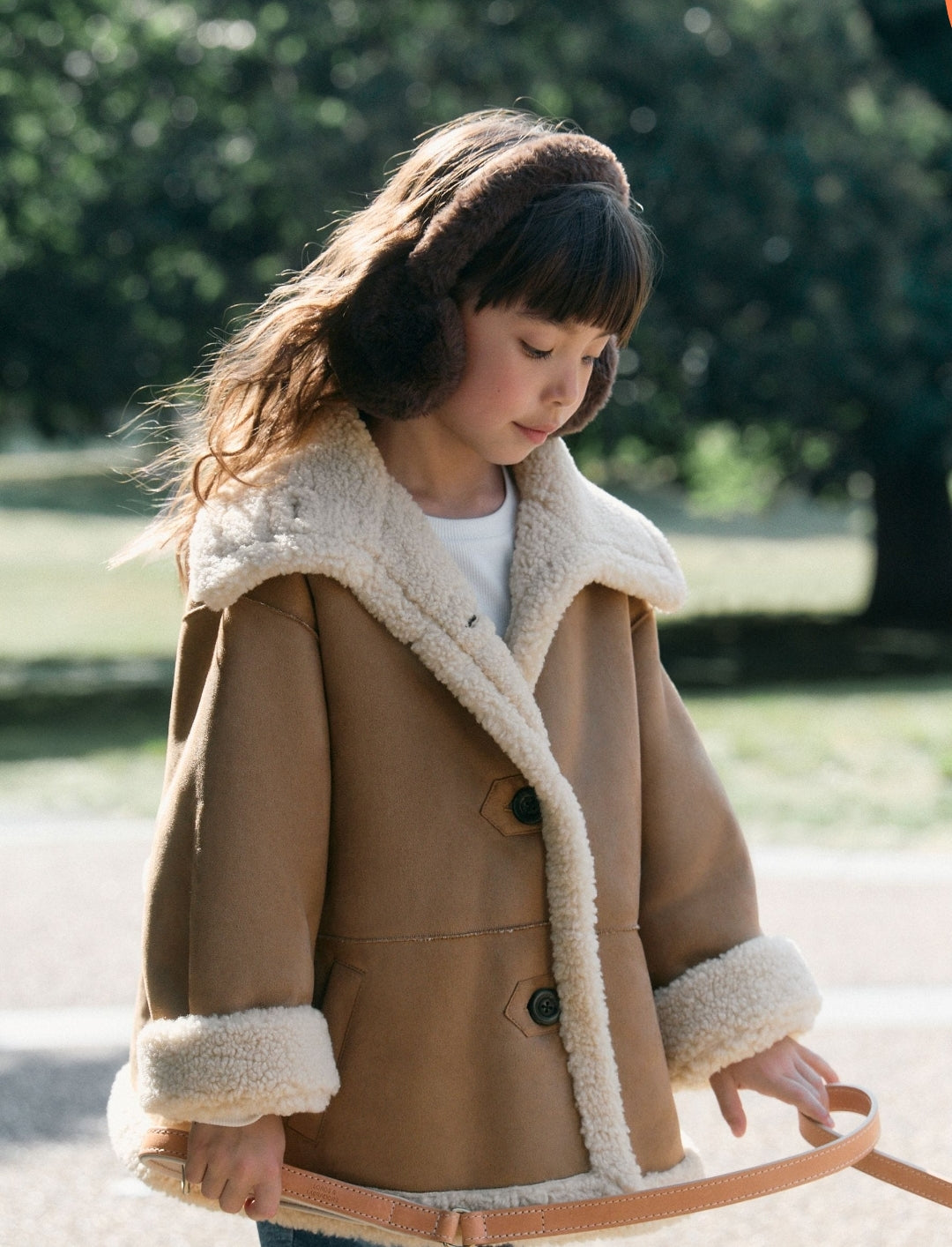 Neutral Faux Shearling Coat