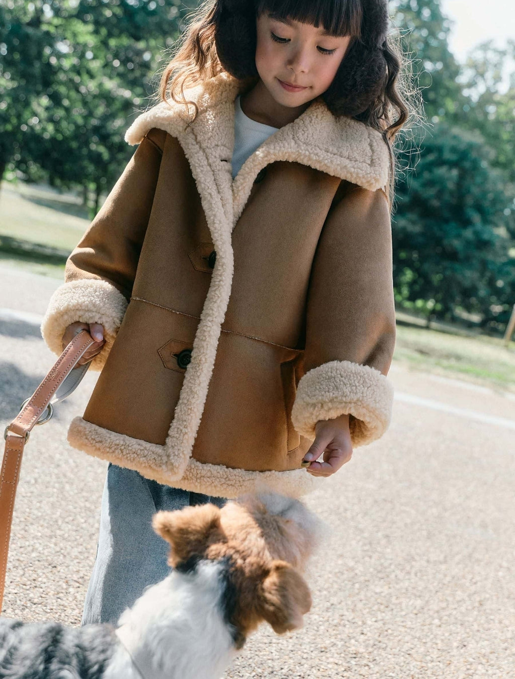 Neutral Faux Shearling Coat