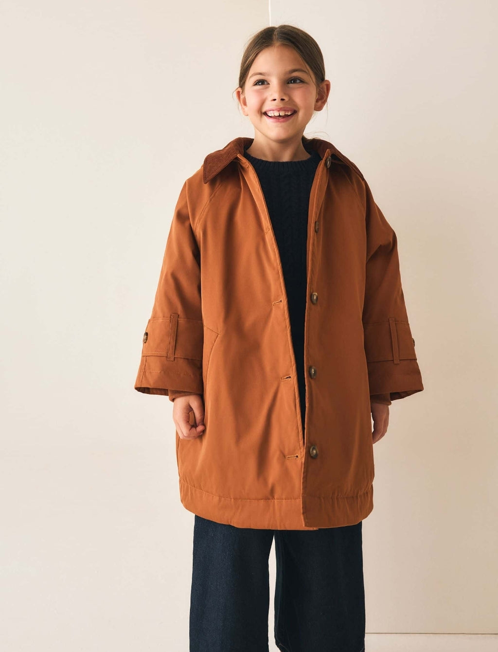 Rust Orange Shower Resistant Mac Jacket
