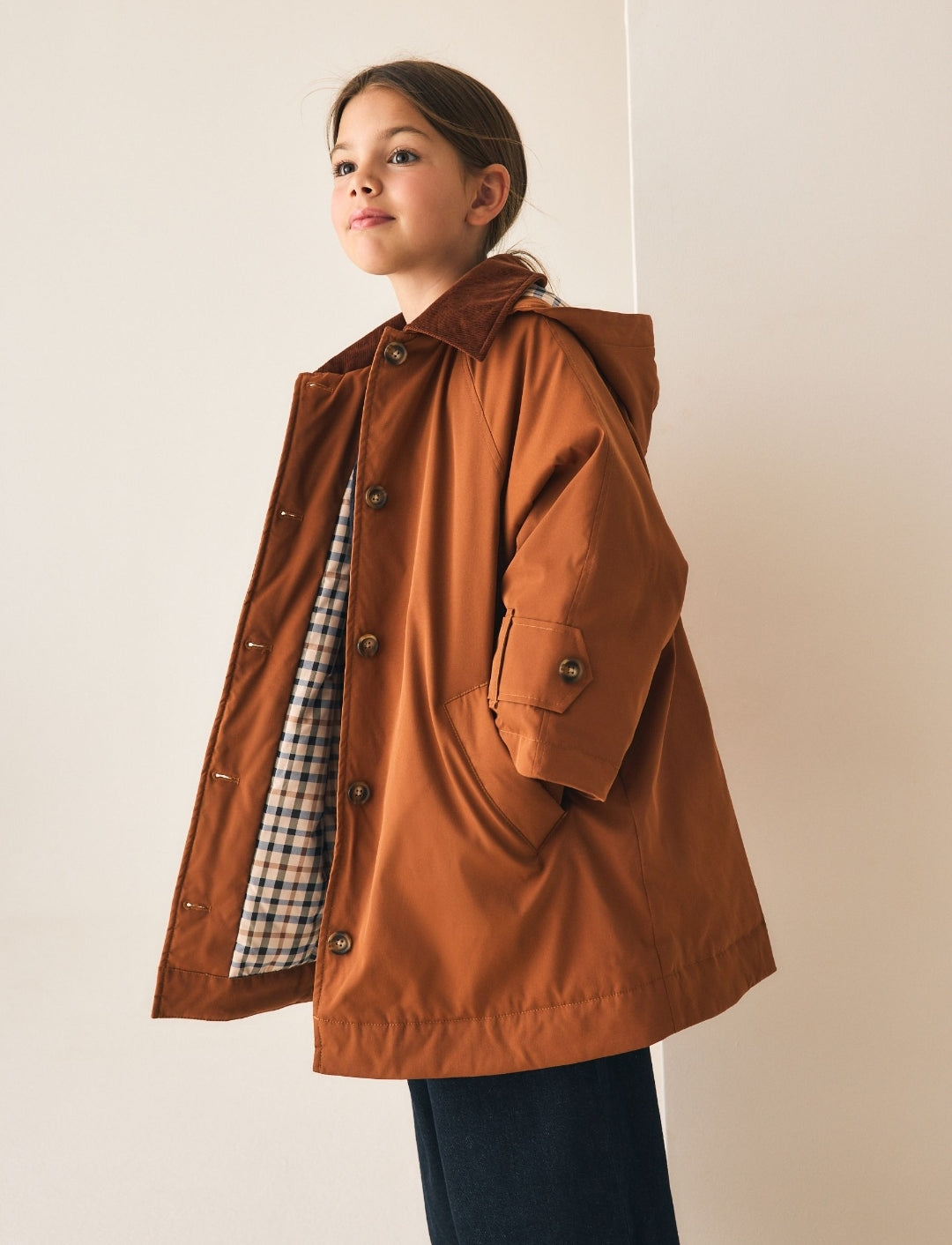 Rust Orange Shower Resistant Mac Jacket