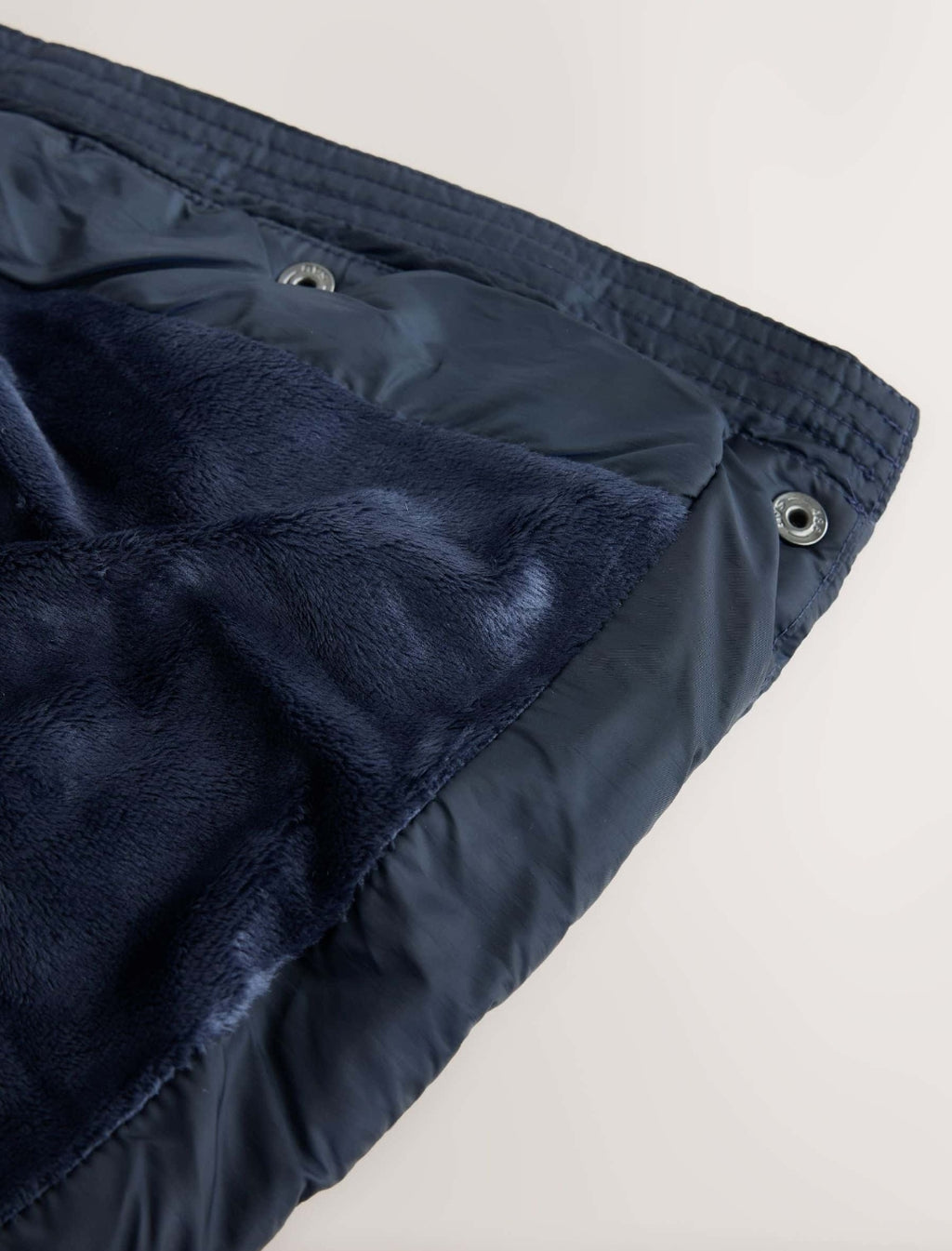 Navy Blue Bow Detail Shower Resistant Padded Coat