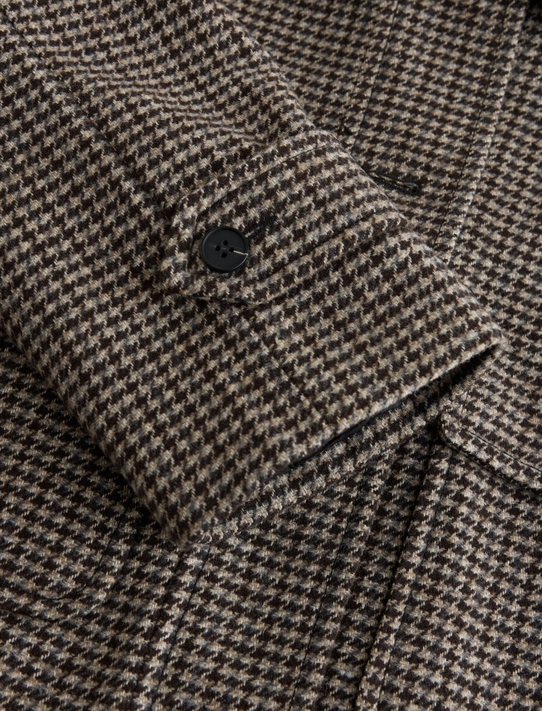 Brown Check Short Jacket With Wool