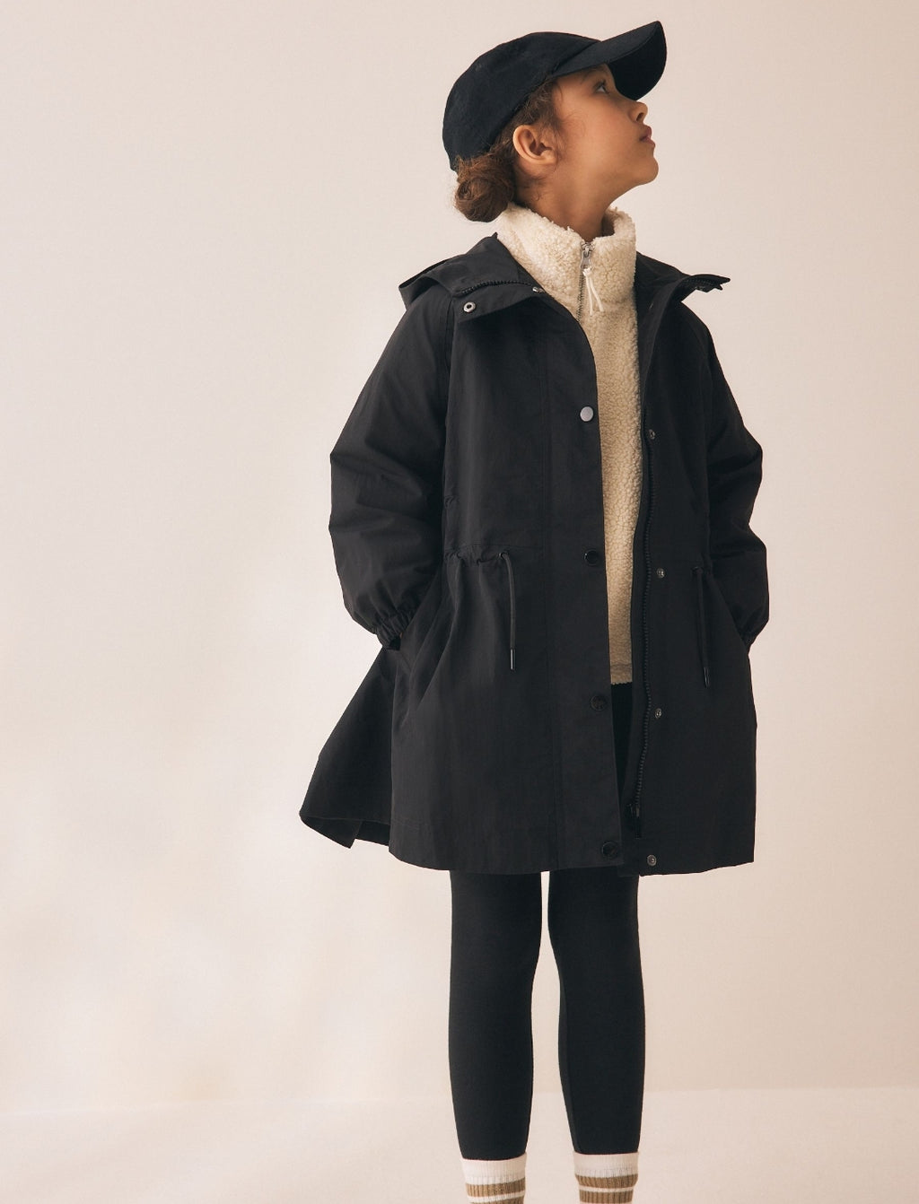 Black Waterproof Skirted Rain Jacket