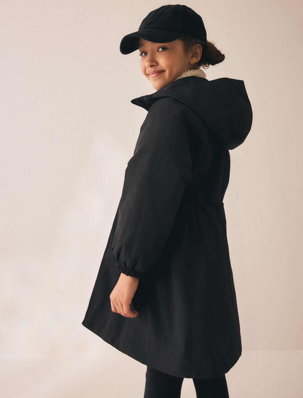 Black Waterproof Skirted Rain Jacket